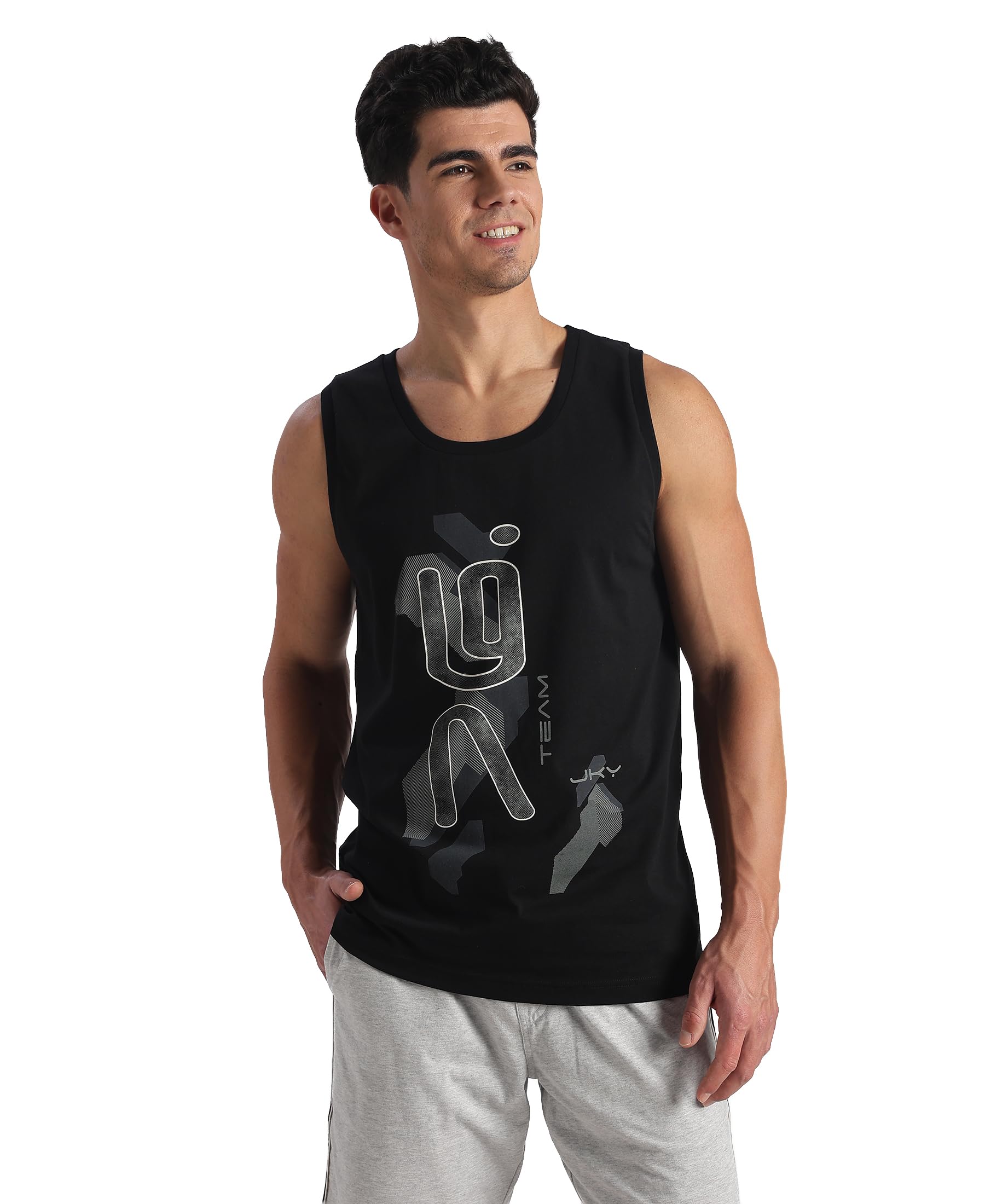 Jockey 9928 Men Super Combed Cotton Rich Graphic Printed Tank Top_Black_M-image-10