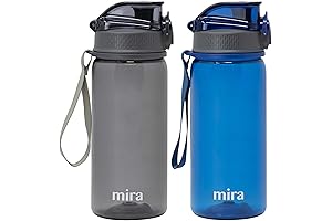 Mira Miron Glass Water Bottle with Protective Sleeve | 25 oz Large...