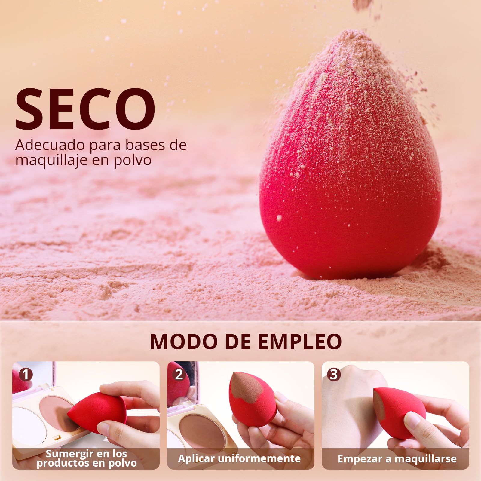 BEAKEY Esponja Maquillaje 5 Unidades Beauty Blender para Base
