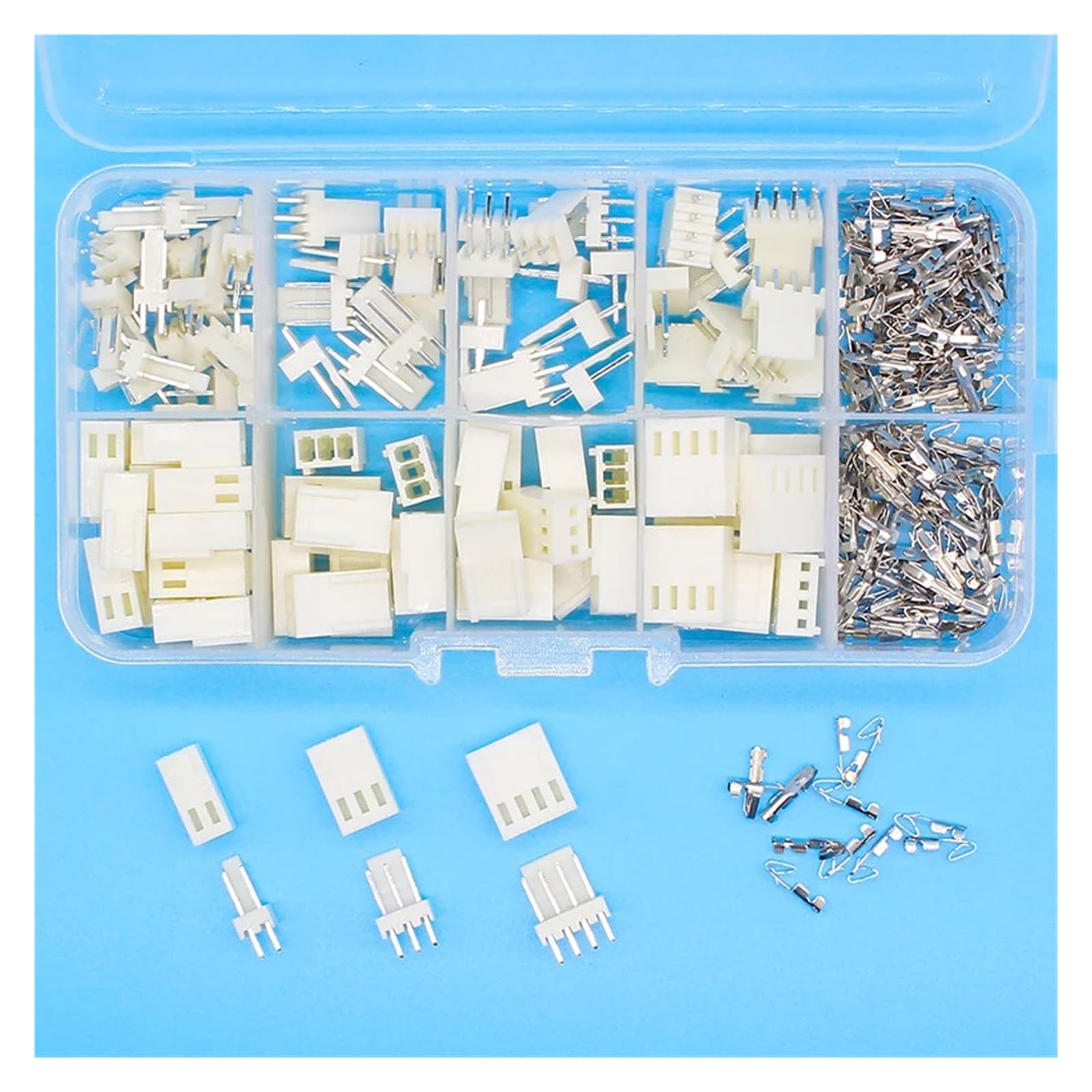Conectores cabezal KF2510 con kit de terminales en caja de 2, 3 y 4 pines para placas PCB