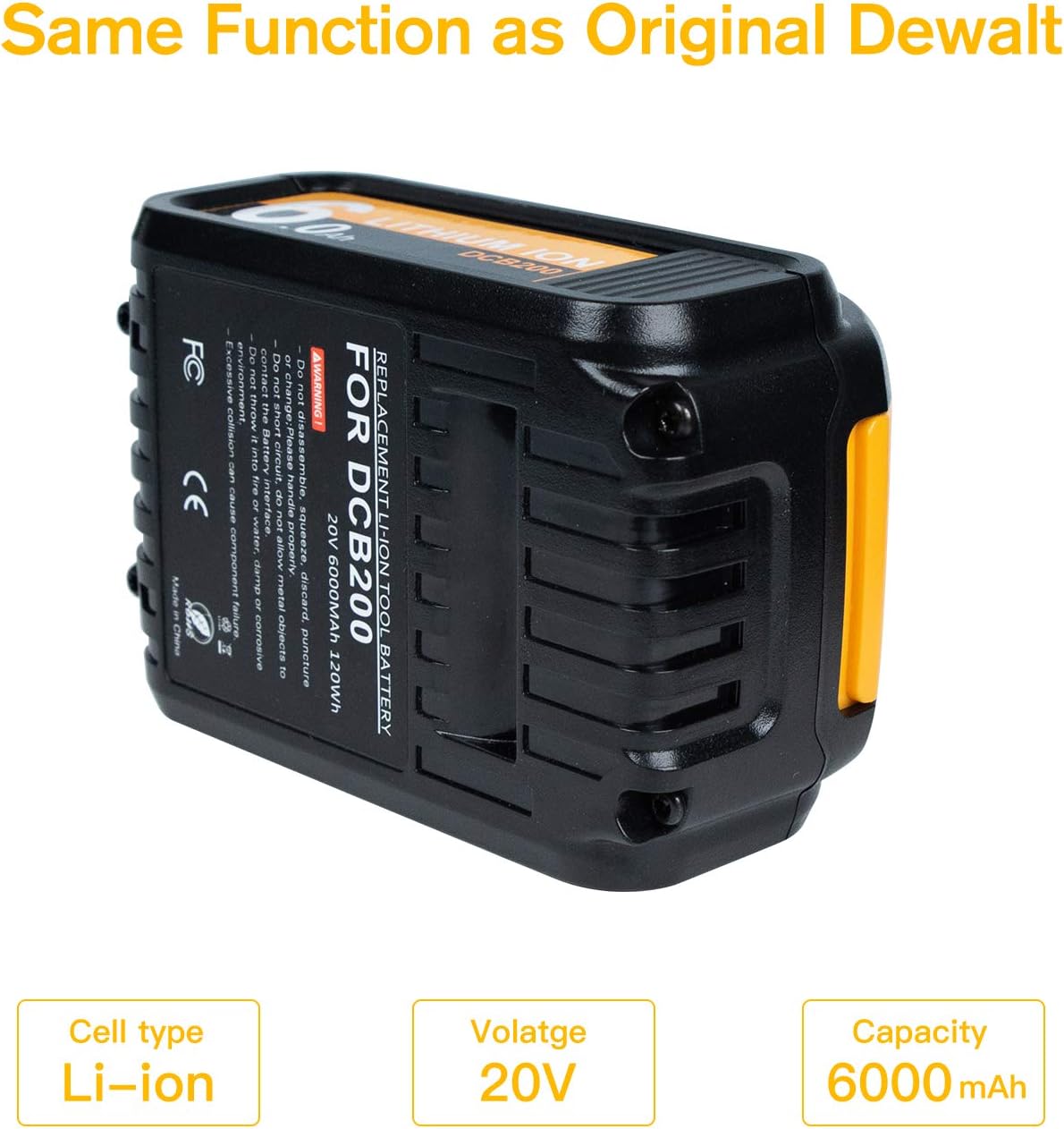 70% Off Discount DCB205 20V 6.0Ah Lithium MAX XR Replacement Battery for Dewalt DCB200 DCB201 DCB203 DCB205 DCB204 DCB206 DCB204-2 DCB205-2 DCB181-XJ Dewalt 20V All Dewalt 20V Cordless Power Tools 2 Pack Free Shipping 🛒 DCB205 20V 6.0Ah Lithium MAX XR Replacement Battery for Dewalt DCB200 DCB201 DCB203 DCB205 DCB204 DCB206 DCB204-2 DCB205-2 DCB181-XJ Dewalt 20V All Dewalt 20V Cordless Power Tools 2 Pack