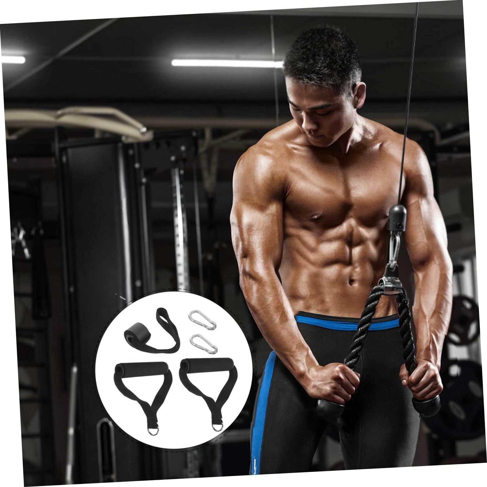 Toddmomy Spannseil-Set Kabel Ausbildung Trainieren handhaben Bands Yoga zubehör tragbare Fitnessgriffe Trainingsgriffe für den täglichen Gebrauch Fitness-Griffe Schaum Black