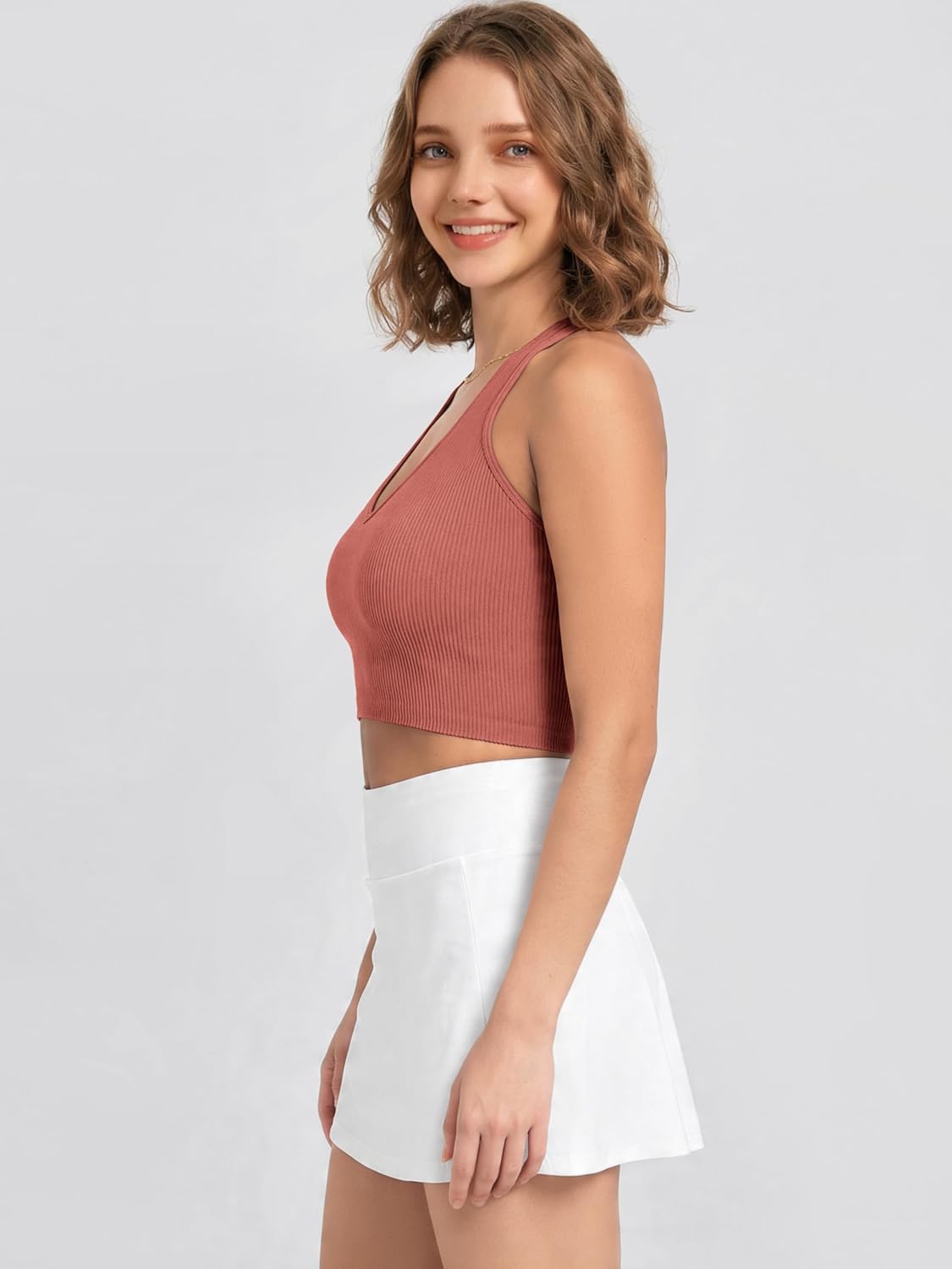 ODODOS 3-Pack Seamless Racerback Crop Tank for Women Ribbed Knit Soft Crop Tops