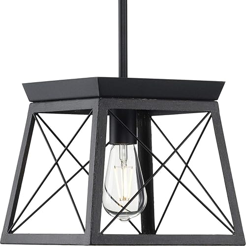 Vista 25 de Progress Lighting Briarwood Collection - Mini-colgante costero (grafito), color negro