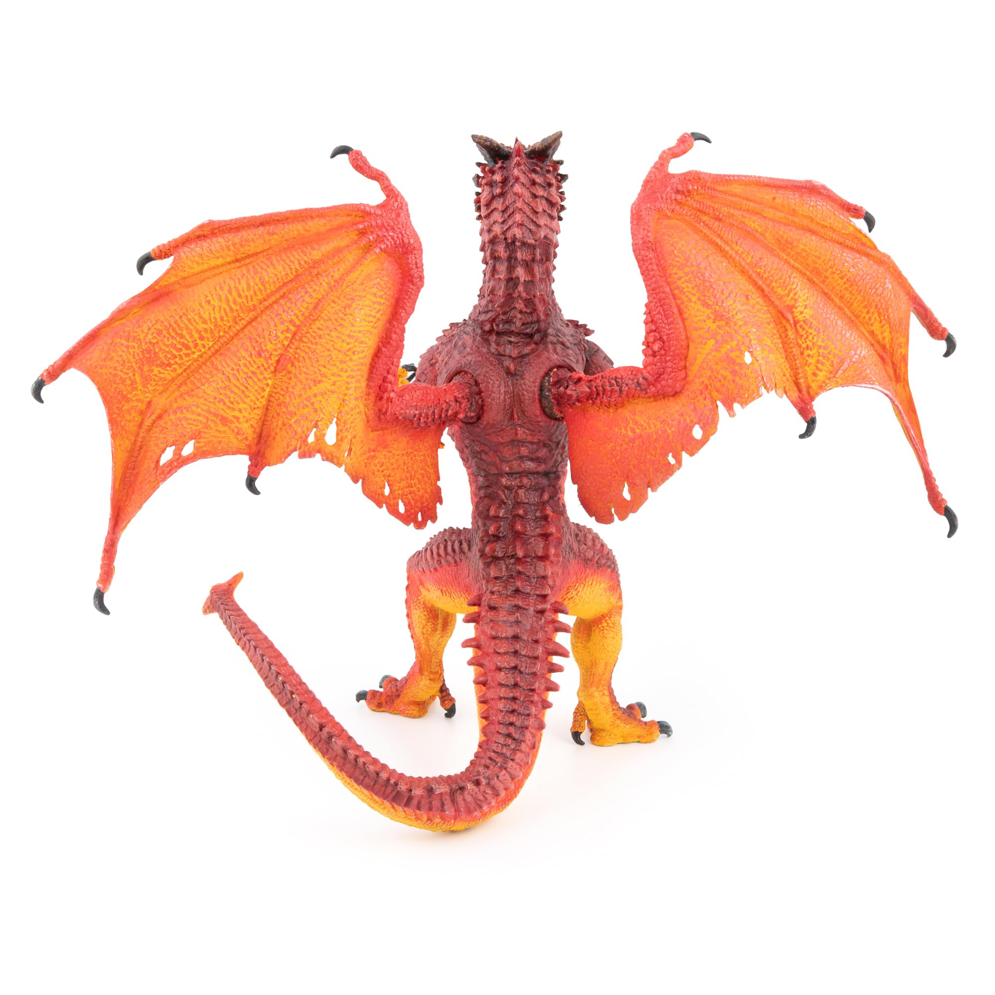 Papo - Drachenkönig des Feuers - Bewegliche Fantasy-Figur - 16 cm | Ab 3 Jahren, beweglicher Drache zum Sammeln und für fantasievolles Mittelalter-Spiel, das die Kreativität fördert