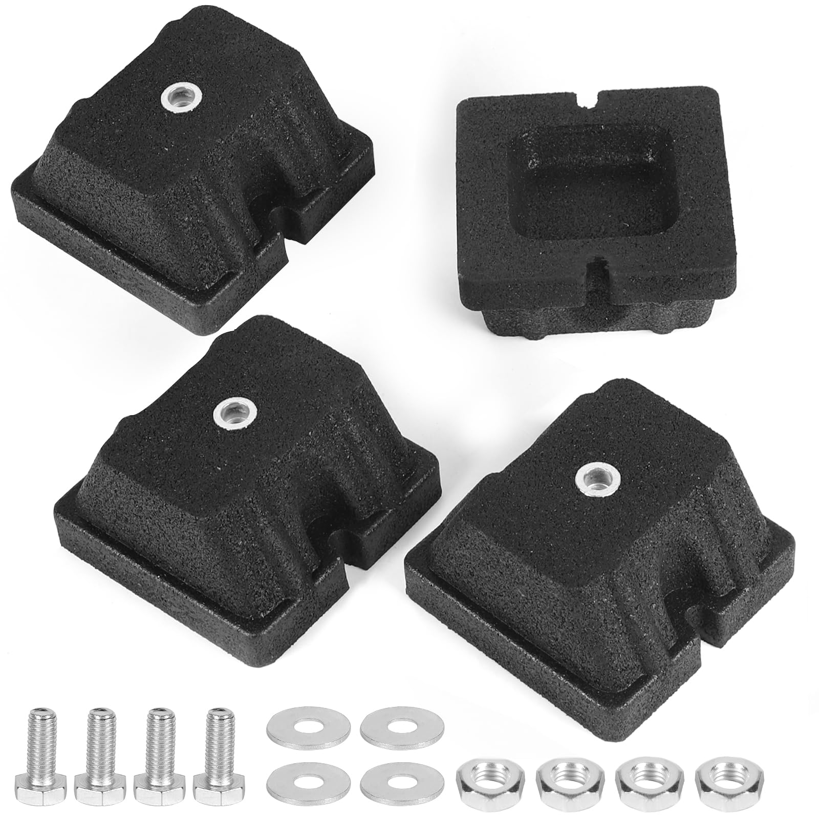 DBREAKS 4Pcs 120x120x65mm Amortisseur de Vibrations en Caoutchouc Climatiseur, Socle D'amortissement pour Climatiseur Exterieur, Pieds Anti-Vibrations Antidérapants, Silent Bloc pour Pompe à Chaleur