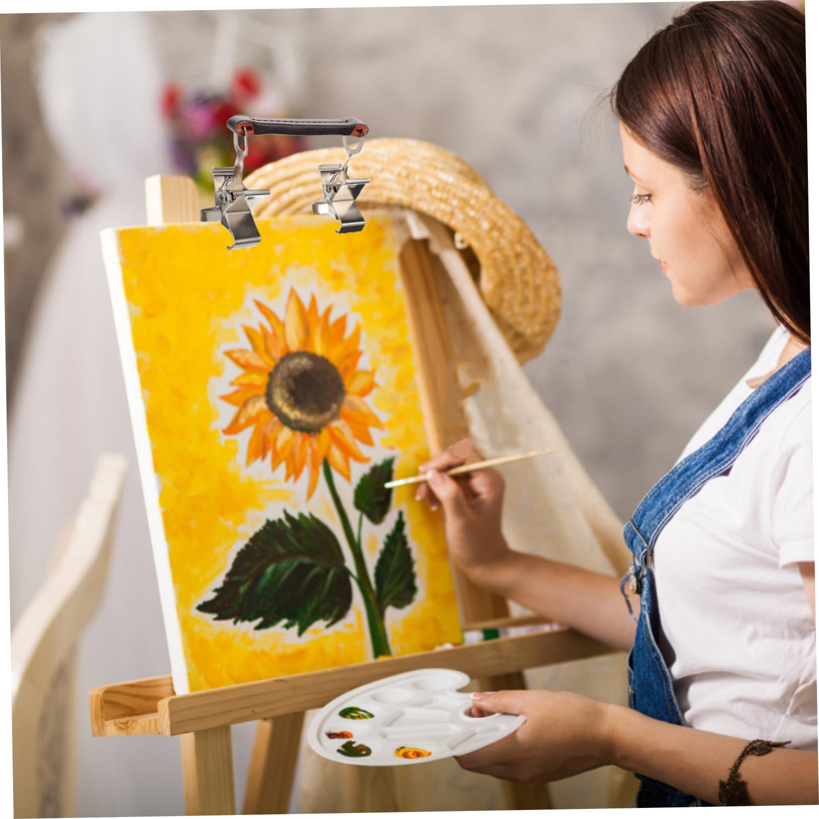 IWOWHERO Oil Painting Separating Clip Wet Canvas Carrier Metal Clamp for Painting Canvas Frame Separating Clip