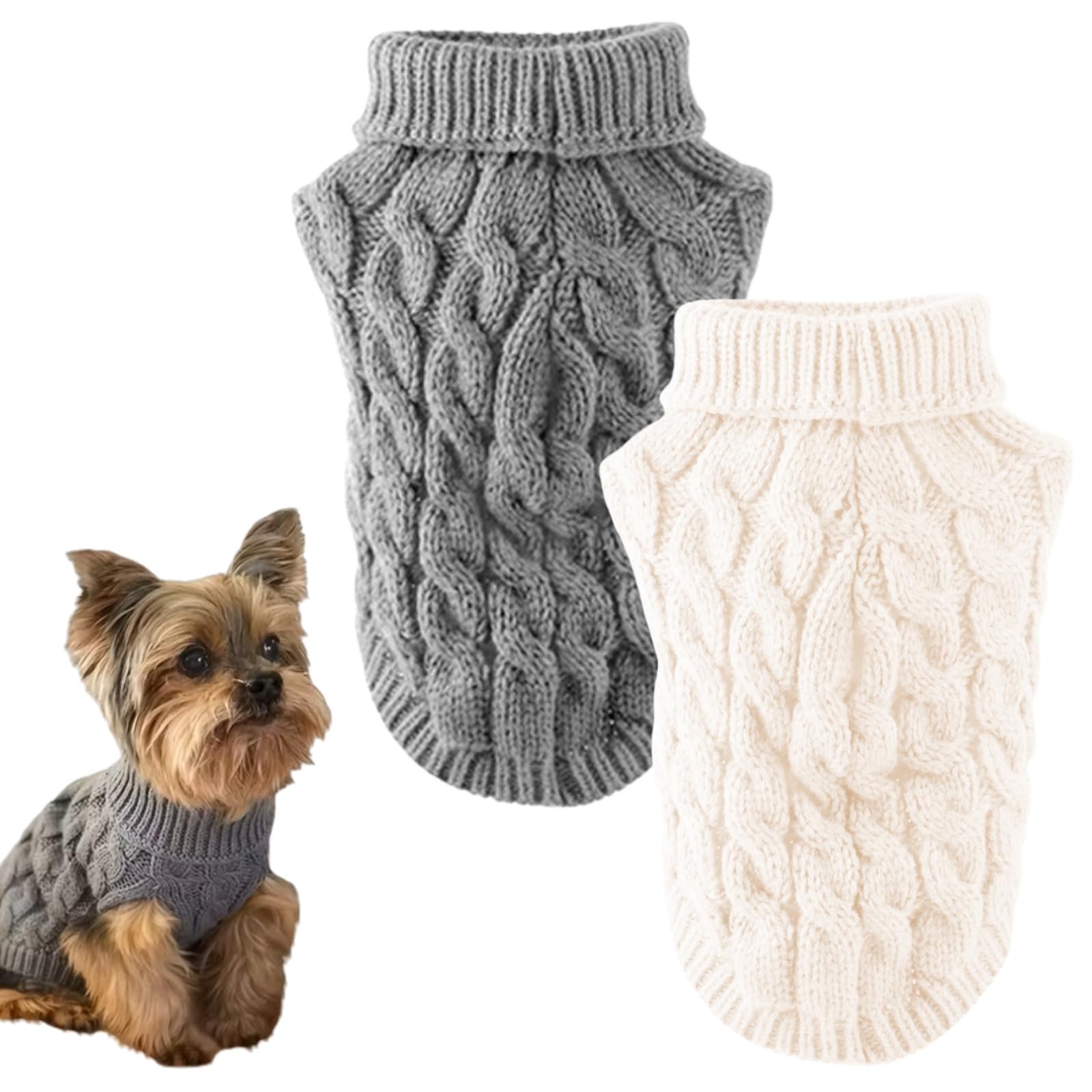 Dog Fleece Vest Sweater Winter Jacket,XL Size Dog Knit Sweater,Warm Comfortable Puppy Jumper Pet Sweater with Sleeves, Winter Pet Outfit Pullover for Dogs Cats,Hoodie for 5-6kg Dogs Boy or Girls