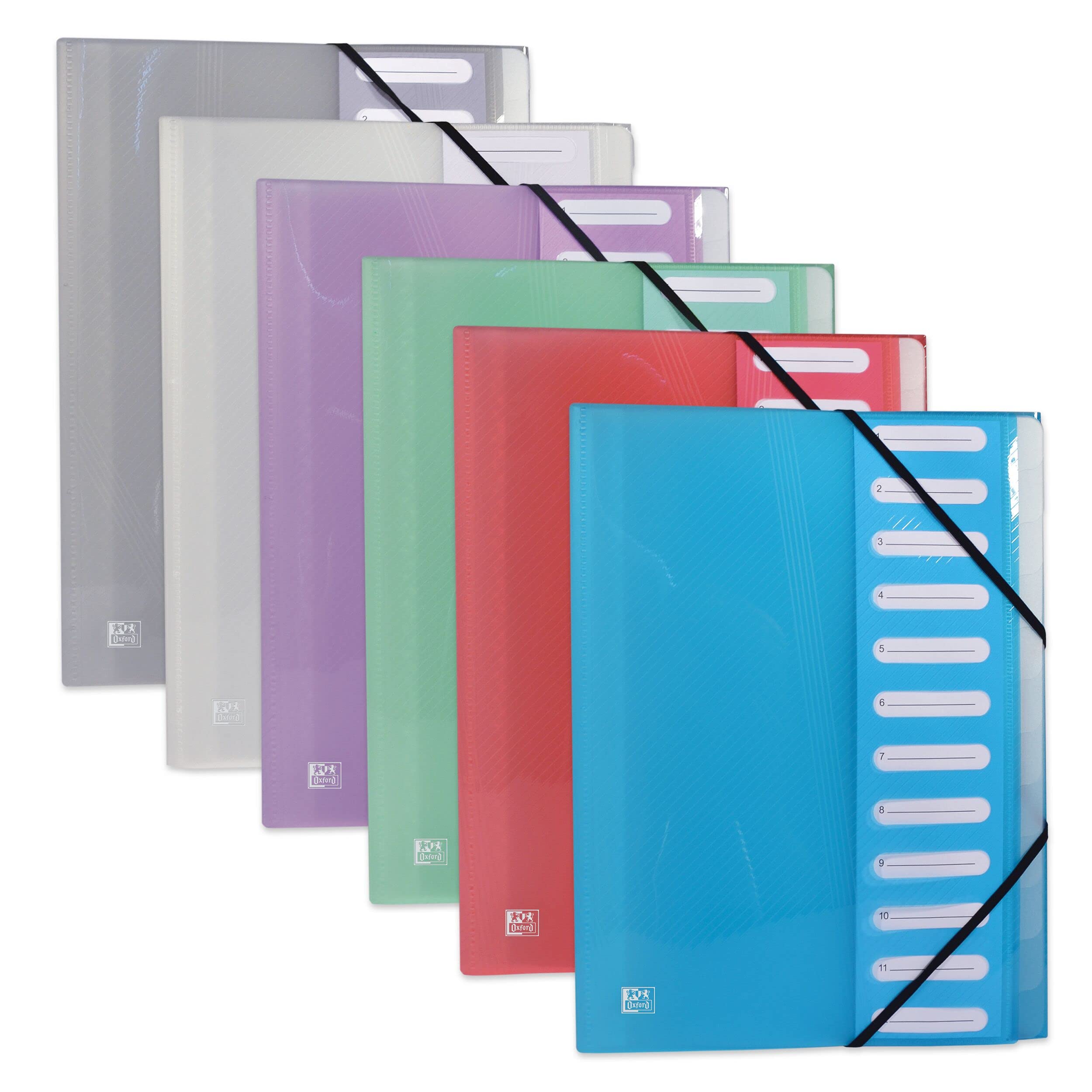 OXFORD Hawaii Expanding File A4 12 Positions Polypropylene Cover Assorted Colours, Purple,Turquoise - Image 2