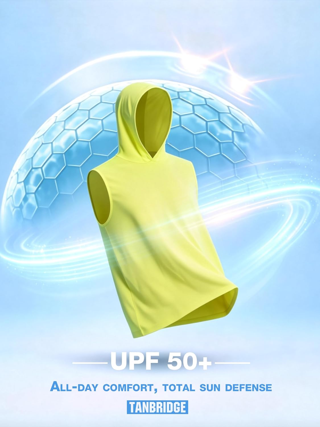 5 Pack Men's Tank Tops Hoodie UPF 50+ Sun Protection Sleeveless Hoodie Tee Shirt Lightweight for Gym Workout Swimming Running