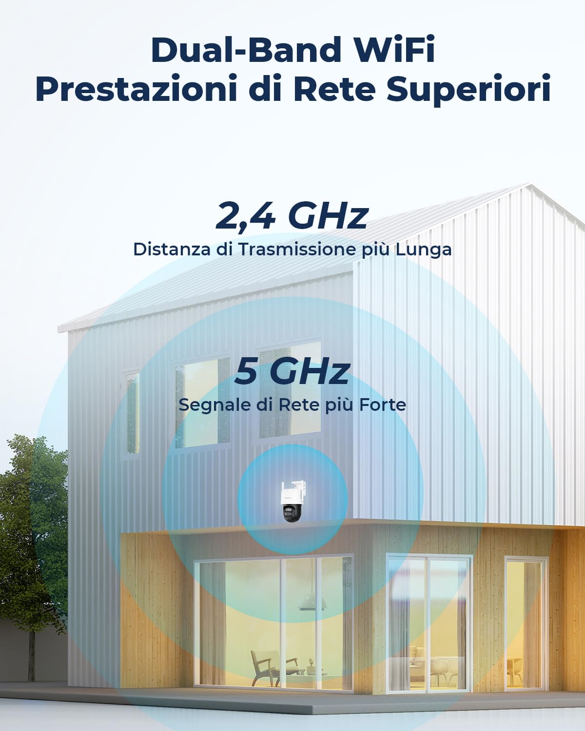 Reolink 4K Telecamera Senza Fili da Esterno a Batteria, 360° PTZ con Pannello Solare, Tracciamento Automatico, Doppia Lente, Visione Notturna a Colori, Rilevamento Intelligente, IP66, Trackmix