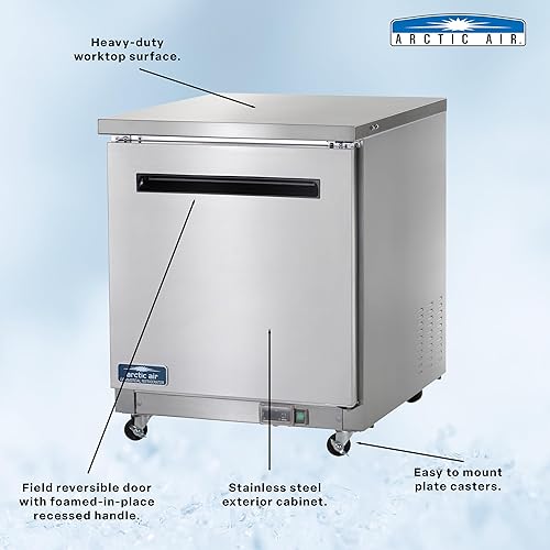 Miniatura 2 de Arctic Air AUC27F - Congelador bajo encimera de una sola puerta de 27 pulgadas, 6.5 pies cúbicos, acero inoxidable, 115 V