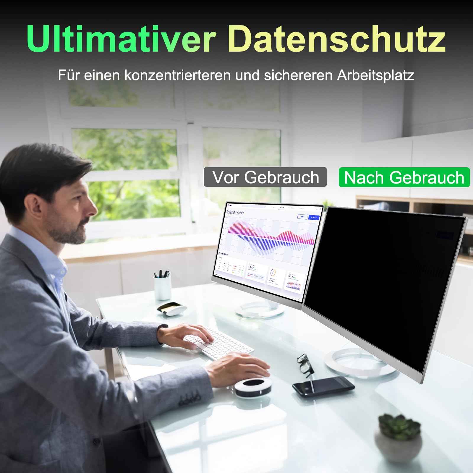 2 filtri magnetici per schermo da 23,8 pollici, per proporzioni di 16:9, antiriflesso, filtro per luce blu, monitor da 23,8", pellicola protettiva per la privacy del computer, filtro per la privacy