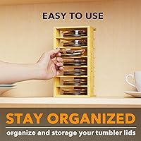 Vista 5 de SpaceAid Organizador de tapa de vaso de bambú para armario de cocina, organizador de tapa de botella de agua para organización de gabinete