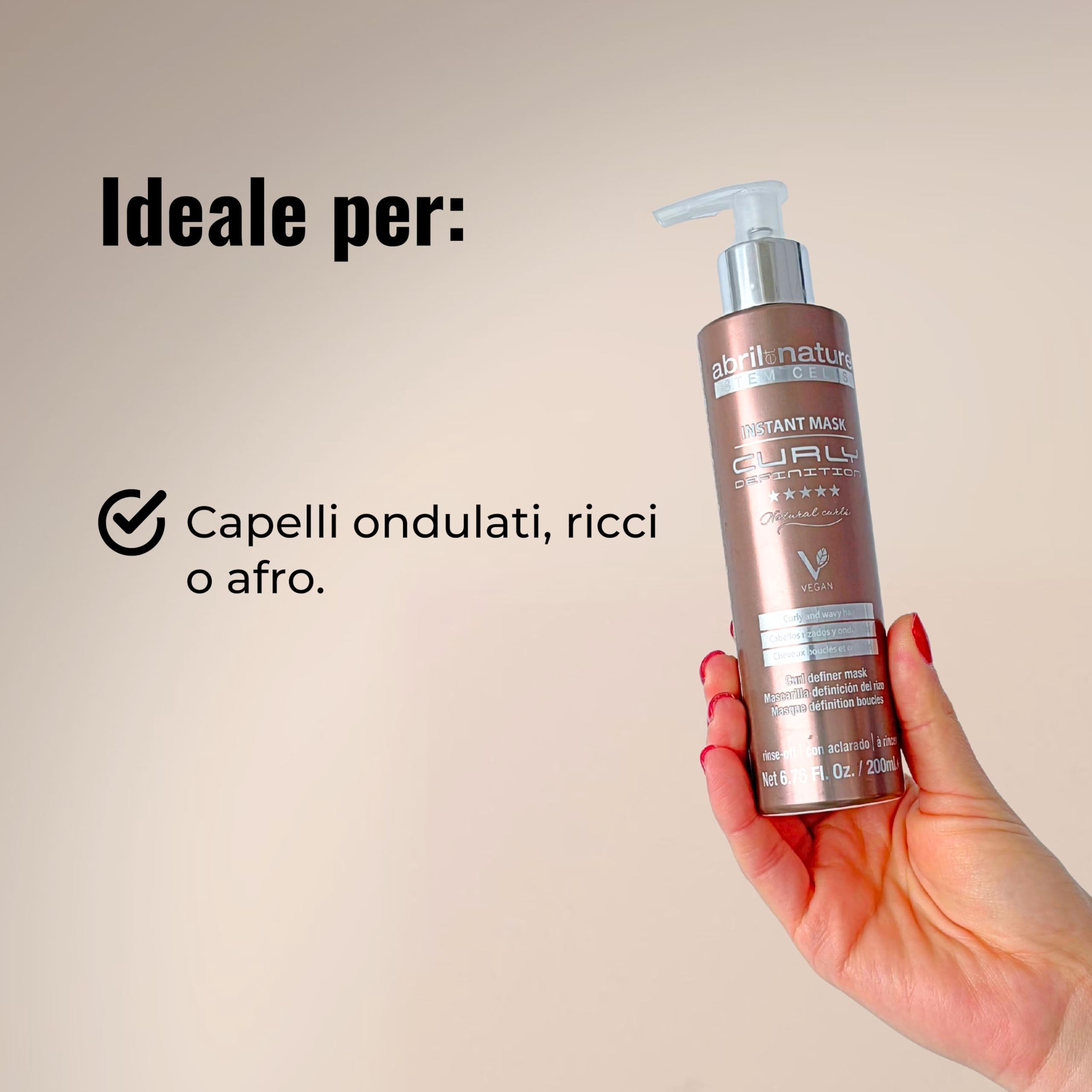 abril et nature - Set Capelli Ricci, Curly Definition Pack, Termoprotettore, Anticrespo e Idratante, Kit Ricci Perfetti, Capelli Mossi Definiti, 550 ml
