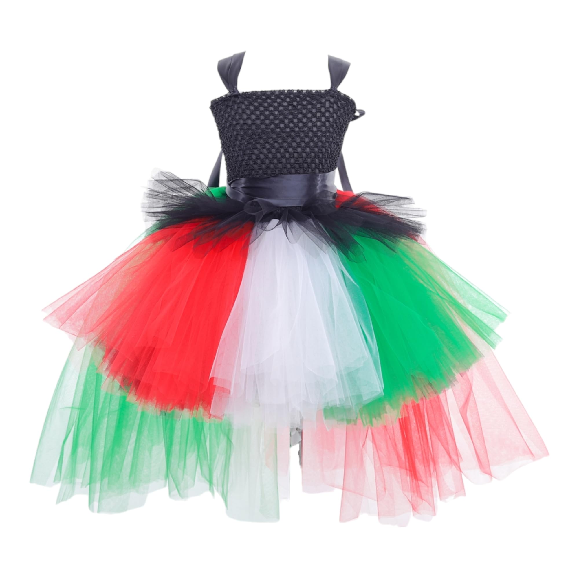 Daddy's Angel UAE Flag Day National Day Dress For Girls Kids Tutu Costume High And Low Design (4-6 year)