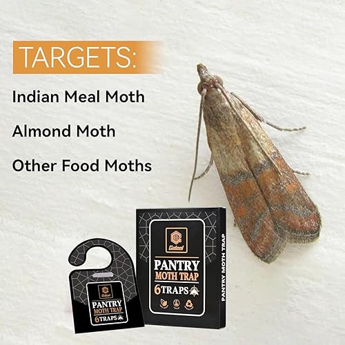 Miniatura 4 de GIDEAL Trampa para polillas de despensa con feromonas Prime para casa, cocina, armario de alimentos, paquete de 6 (polilla de grano)