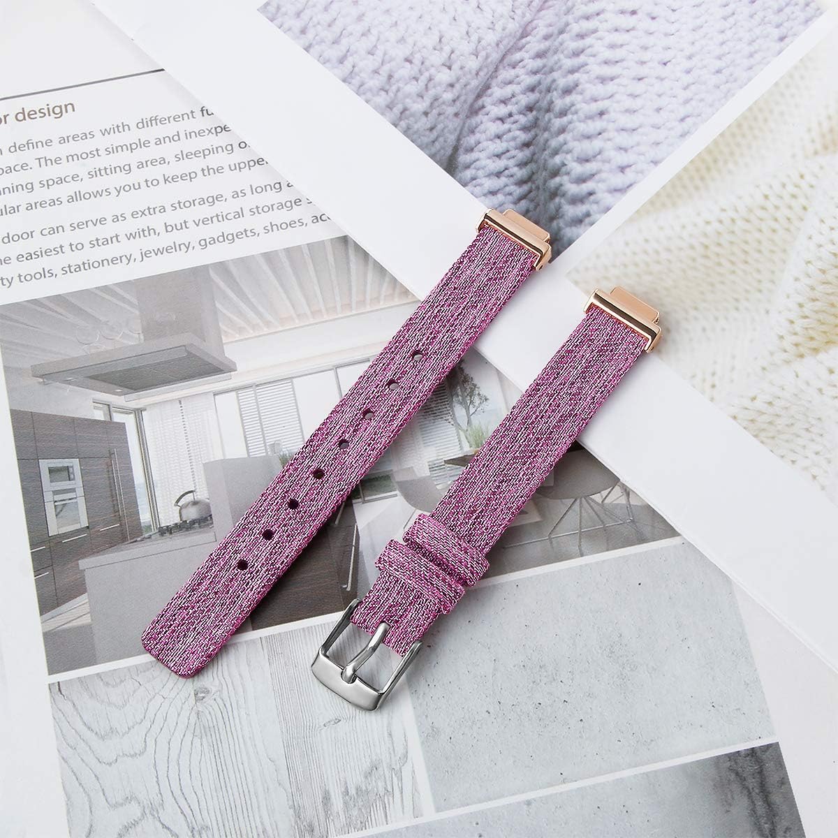 EZCO Bands Compatible with Fitbit Inspire HR & Inspire & Inspire 2, Woven Fabric Breathable Watch Strap Quick Release Replacement Wristband Accessories Women Man for Inspire 2 Smart Watch