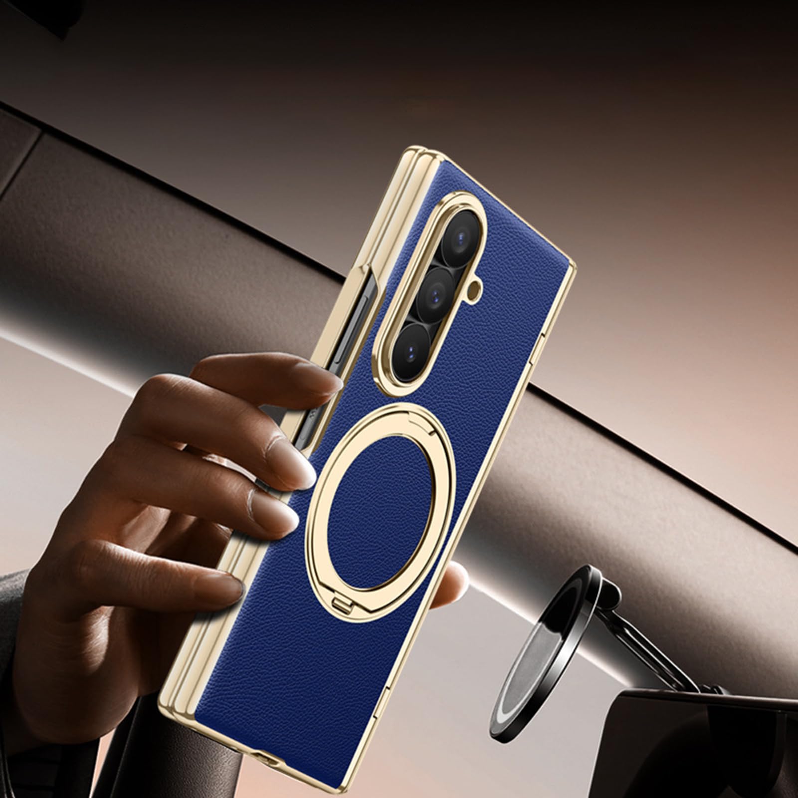 Custodia magnetica per Samsung Galaxy Z Fold 8 Ultra Anti-Peep supporto in pelle
