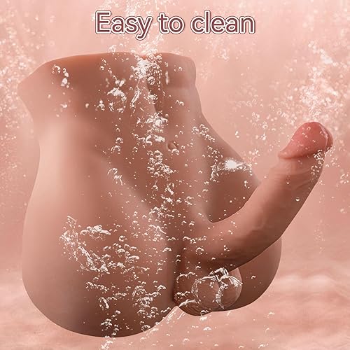 Miniatura 6 de Muñeca sexual masculina de 11.5 libras para mujer con consolador enorme y flexible de 7 pulgadas, masturbador de torso AUSLOVE con anal apretado y