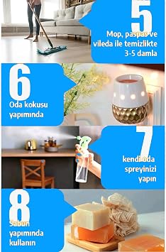 Uçucu Buhurdanlık Yağı Difüzör Esansı, Oda Kokusu, %100 Doğal Yağlar, Okyanus Ferahlığı