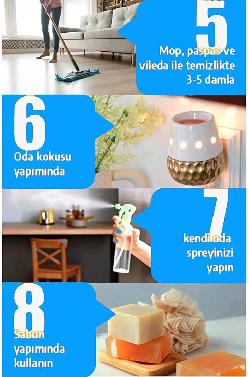 Uçucu Buhurdanlık Yağı Difüzör Esansı, Oda Kokusu, %100 Doğal Yağlar, Okyanus Ferahlığı
