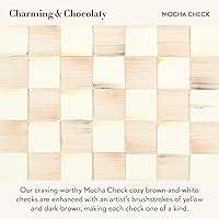 Vista 3 de MACKENZIE-CHILDS - Hervidor de té esmaltado, elegante hervidor de té para estufa, diseño marrón y blanco con cuadros Mocha, 3 cuartos