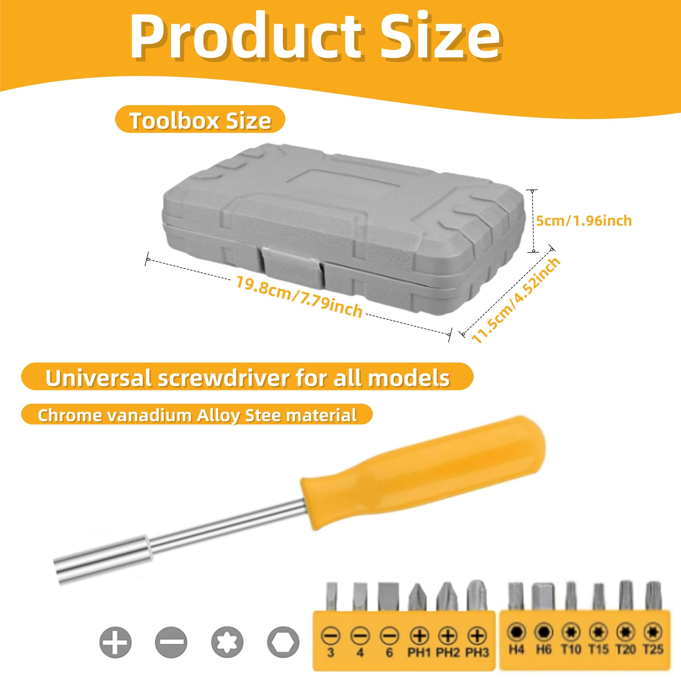 Home Tool Kit 24PCs, Yellow Home DIY Repair Tool Kit Set, with Storage Toolbox, Small Kits - Image 2