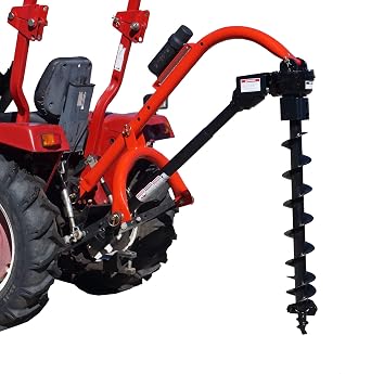 ToolTuff 650 3-Pt Tractor 3-Point Post Hole Digger W/ 6" & 12" Augers