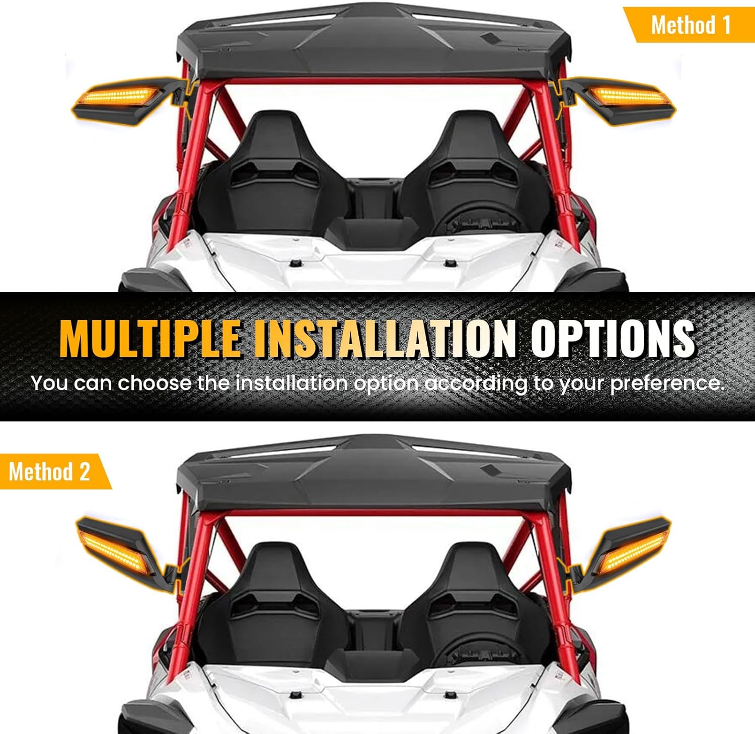 X3 Side Mirrors,360°Adjustable Side View Mirror,Compatible with 2017–2025 Can Am x3 Mirrors / X3 Max RS DS Turbo RR,OEM# 715002898 (7305)