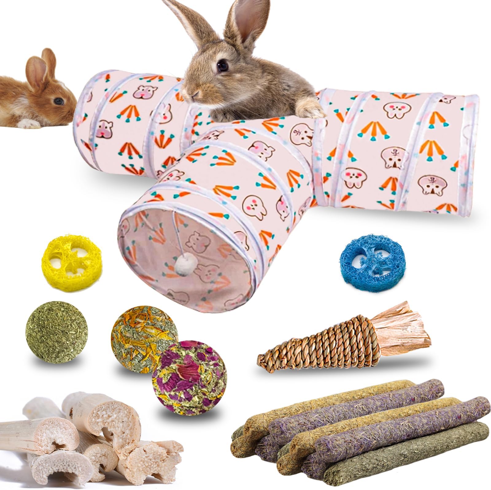 Amazon.com : Mechpia Rabbit Toys, Bunny Tunnels and Tubes with Chew ...