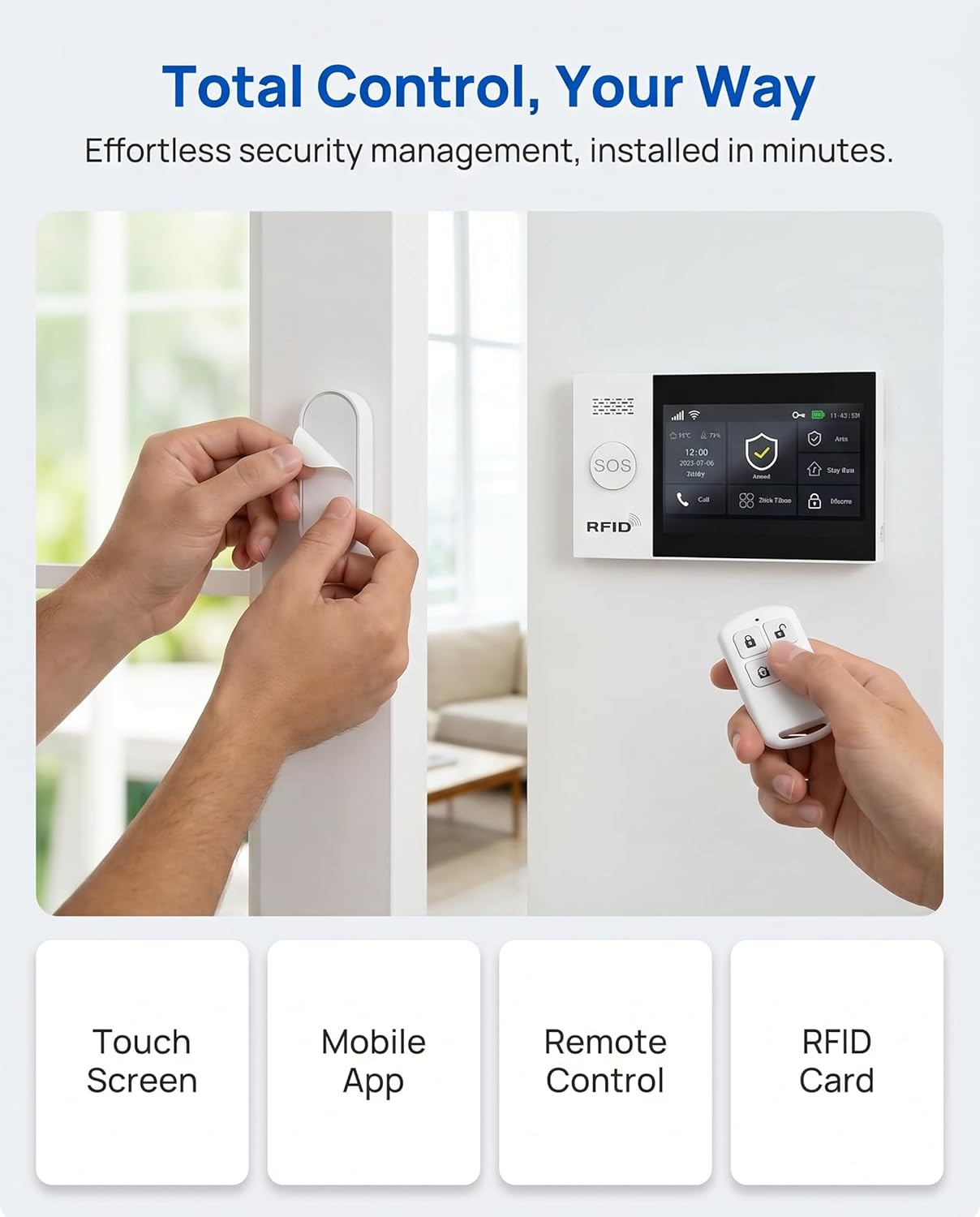 Home Security Systems Alarm System for Home Security GSM/4G+WiFi | 4.3" Touch Screen | SOS | App Instant Alerts | Wireless Smart System | DIY Motion & Door Sensors | Work with Alexa | No Monthly Fee 7