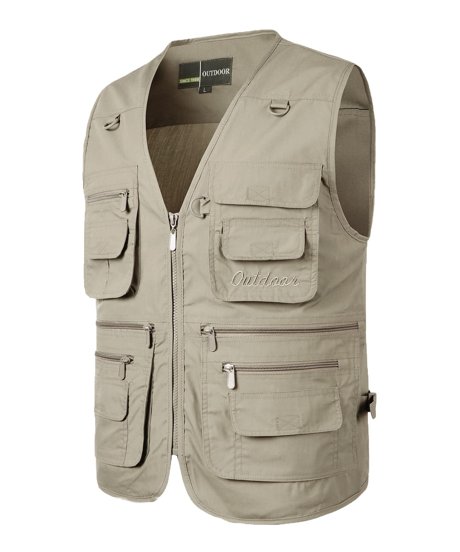 Homme Gilet de pêche à séchage rapide Gilet d'extérieur Veste de Loisirs Léger Respirant Gilet de Photographie Gilet Sans Manches Veste de Sport avec Multi-Poche