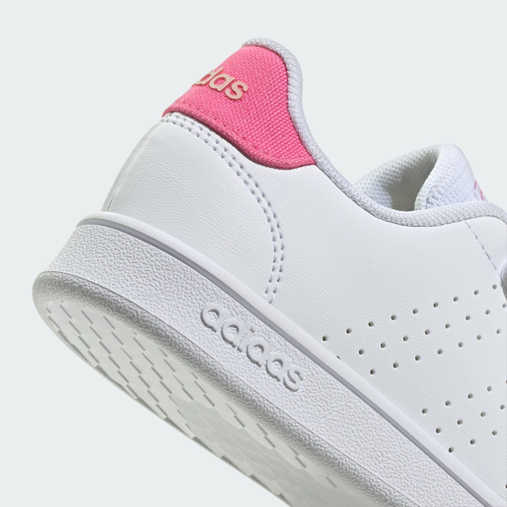 Adidas Unisex - Bambini Advantage Lifestyle Court Hook-And-Loop Shoes, Cloud White/Pulse Magenta/Quartz, 34 EU
