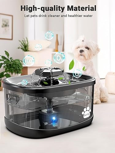 Miniatura 6 de Kastty Fuente de agua para perros de 300 onzas9 litros, dispensador automático de agua extra grande para mascotas con 3 modos de flujo y filtro XL