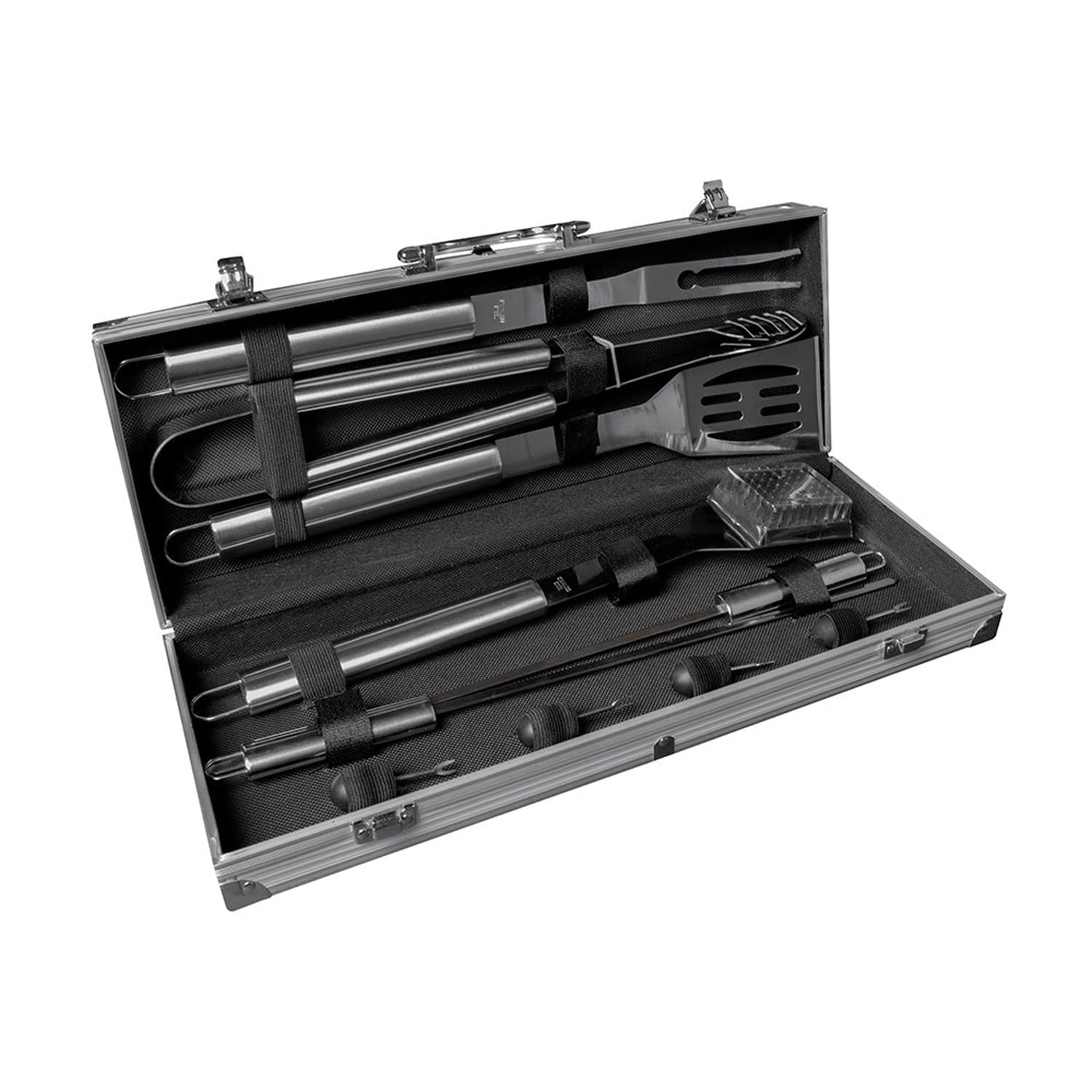 Treat Factory 10 Piece Stainless Steel BBQ Tool Set & Aluminium Carry Case