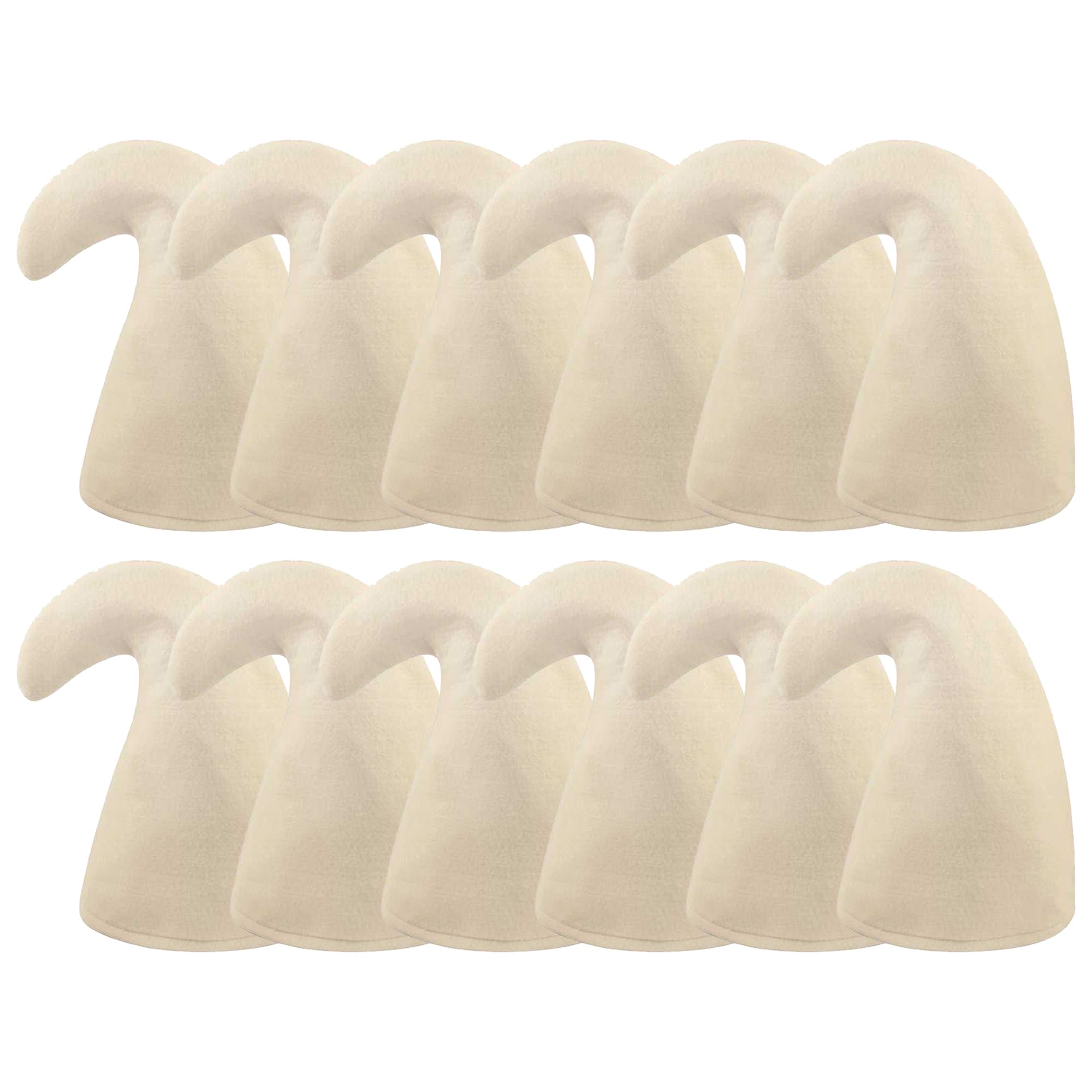 WickedFun® Adult White Gnome Hats, Unisex Pack Of 1/3/6/12 Fairytale Elf Garden Dwarf Hat Christmas Halloween Fancy Dress Cosplay Costume Headwear Accessory For Birthday Cosplay Party, (Pack Of 12)