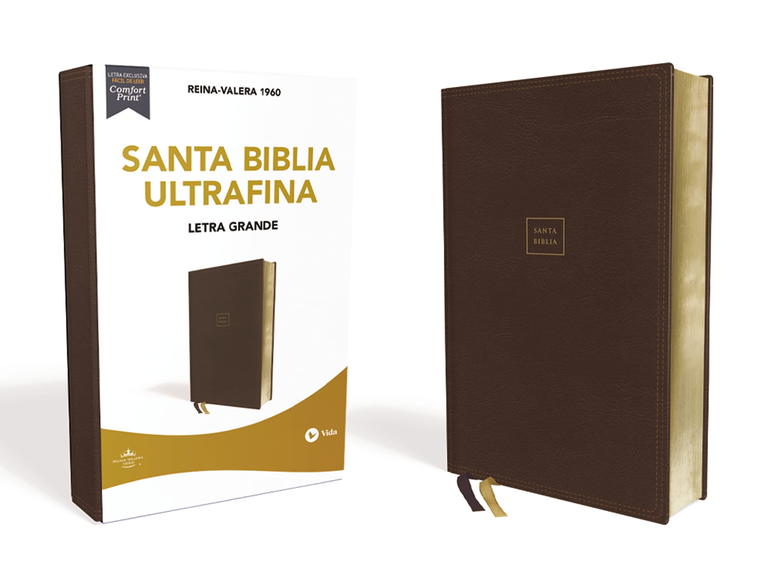 RVR60, Santa Biblia, Ultrafina, Letra Grande, Leathersoft, Cafe, Palabras de Jesus en Rojo, Comfort Print (Spanish Edition)