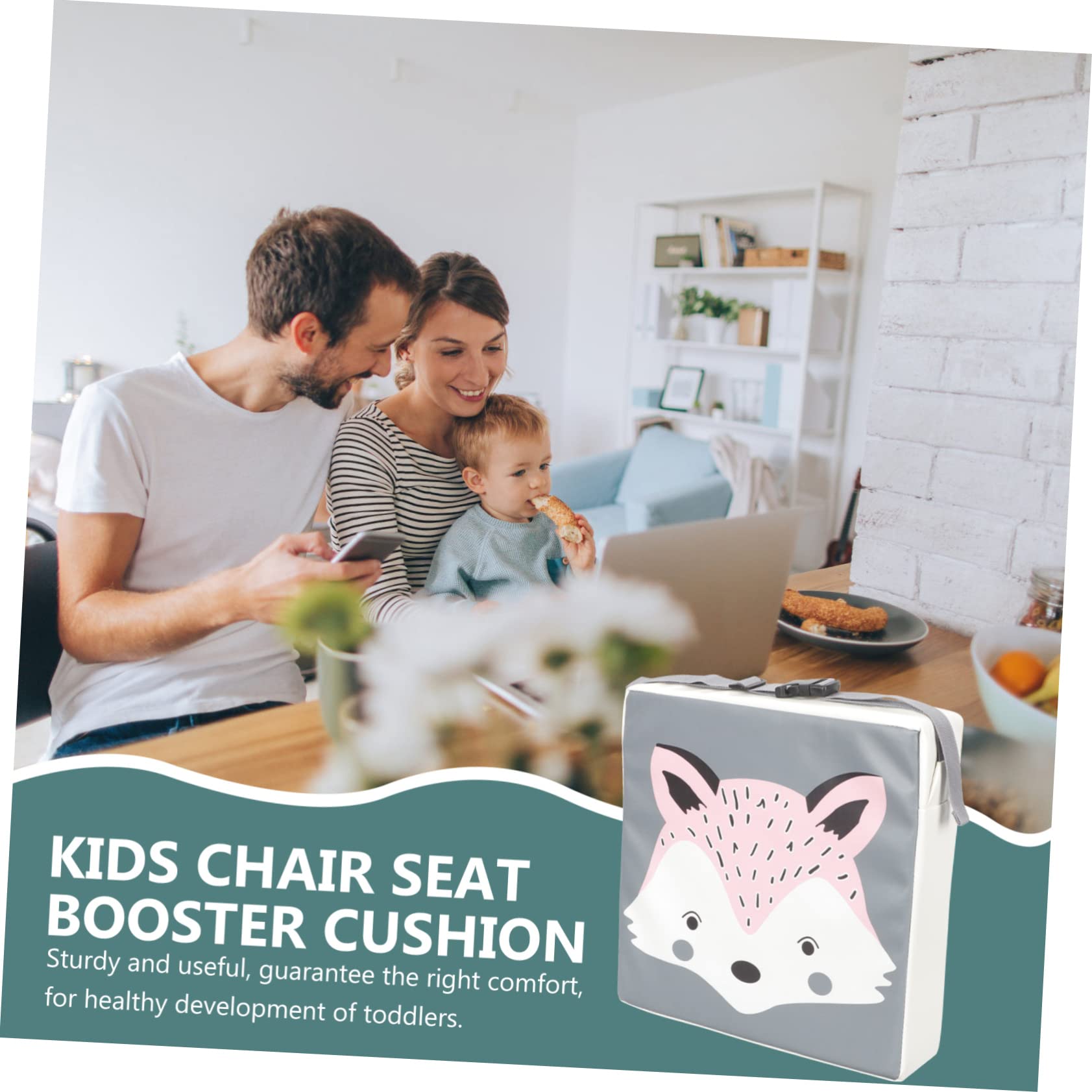 Toddmomy Cojín Elevador Para Silla De Comedor Infantil Antideslizante De Algodón y Lino Diseño De Cartoon Para Asiento Elevador De Cómodo y Transpirable Para Usar La Mesa