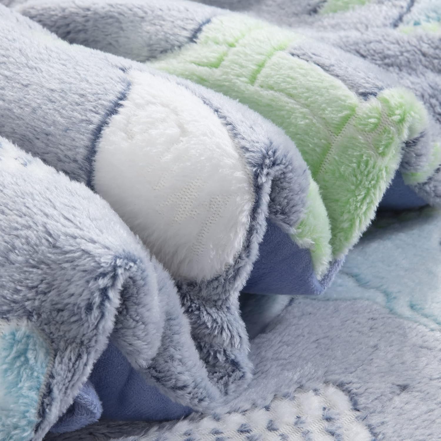 HOMBYS Glow in The Dark Comforter Set 5 Piece Twin/Twin XL with Sheets, Blue Dinosaur Velvet Bedding Comforter Sets for Twin Bed, Ultra Soft Down Alternative Comforter for Boys Kids, Bed in a Bag - Image 8