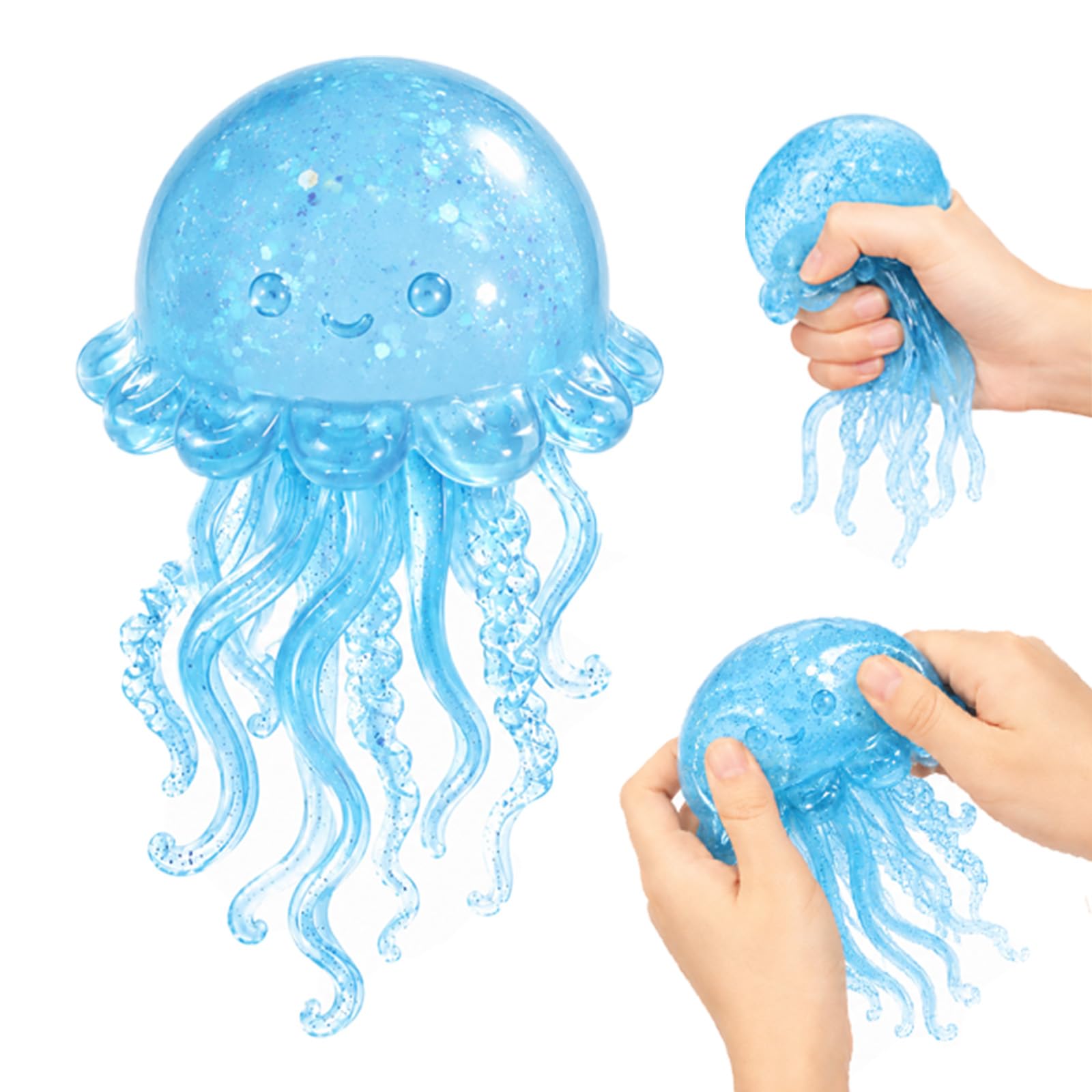 Jellyfish Squishy Toys, Squishy Smile Jellyfish Stress Balls Fidget Toys