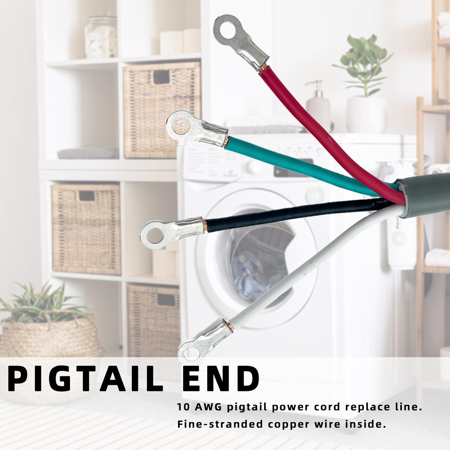 30 Amp 4 Prong Dryer Cord Grey, 6 FT Appliance Power Cable, 10/4 Gauge Pure Copper Wire, NEMA 14-30P to 4-Wire, ETL Listed