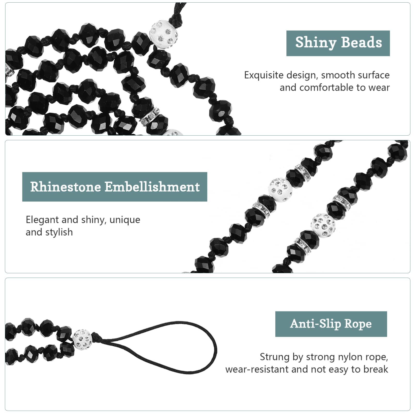Mikikit Choker Necklaces for Women Womens Chain Necklace Beaded Phone Charm Phone Lanyard Womens Choker Necklaces Lanyard for Women Crystal Necklace Phone Tether Miss Cell Phone Suspenders