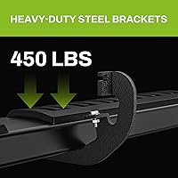 Vista 7 de Estribos compatibles con Ford F-150 SuperCrew Cab 2015-2026 y Ford F-250 F-350 Super Duty Crew Cab 2017-2024, estribos laterales de aluminio negro