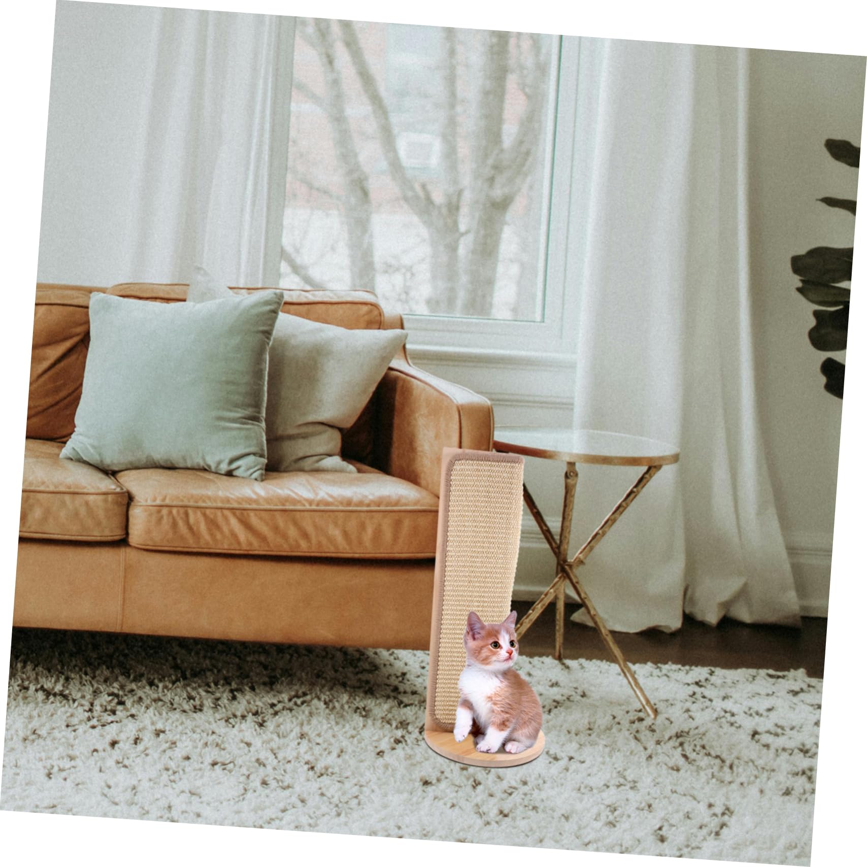 CIYODO Katzenkratzecke aus Natürlichem Sisal und Holz Langlebiger Möbelschutz für Wand und Sofa Installieren Minimalistisches Design für Stilvolle Heimdekoration