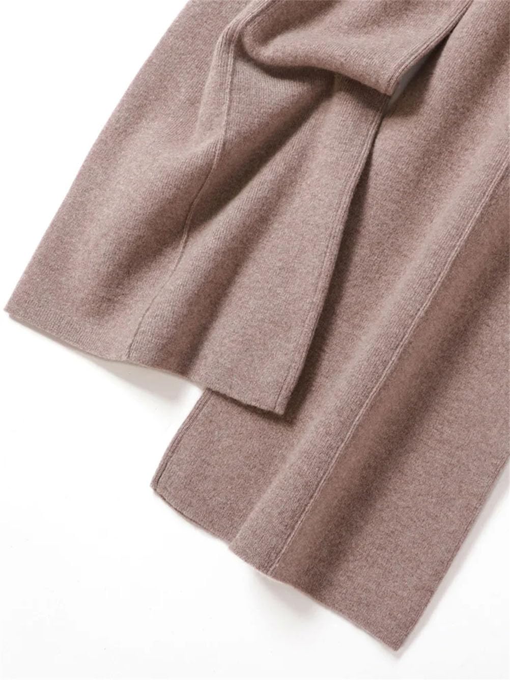 Pantaloni da donna a gamba larga a vita media a costine pantaloni in maglia morbida calda pantaloni lunghi larghi casual dritti larghi