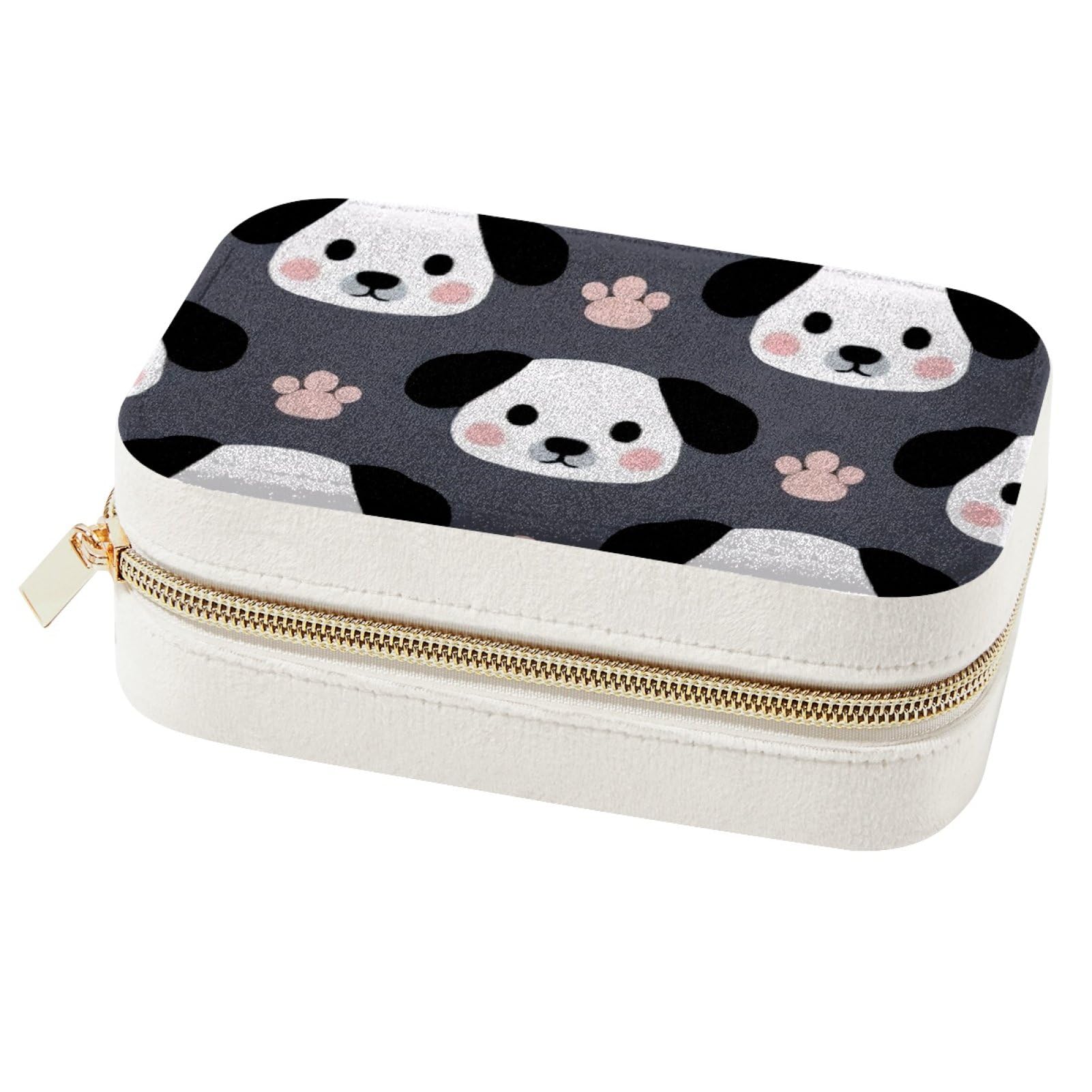 Boîte à bijoux portable chien de dessin animé pour voyage et vacances