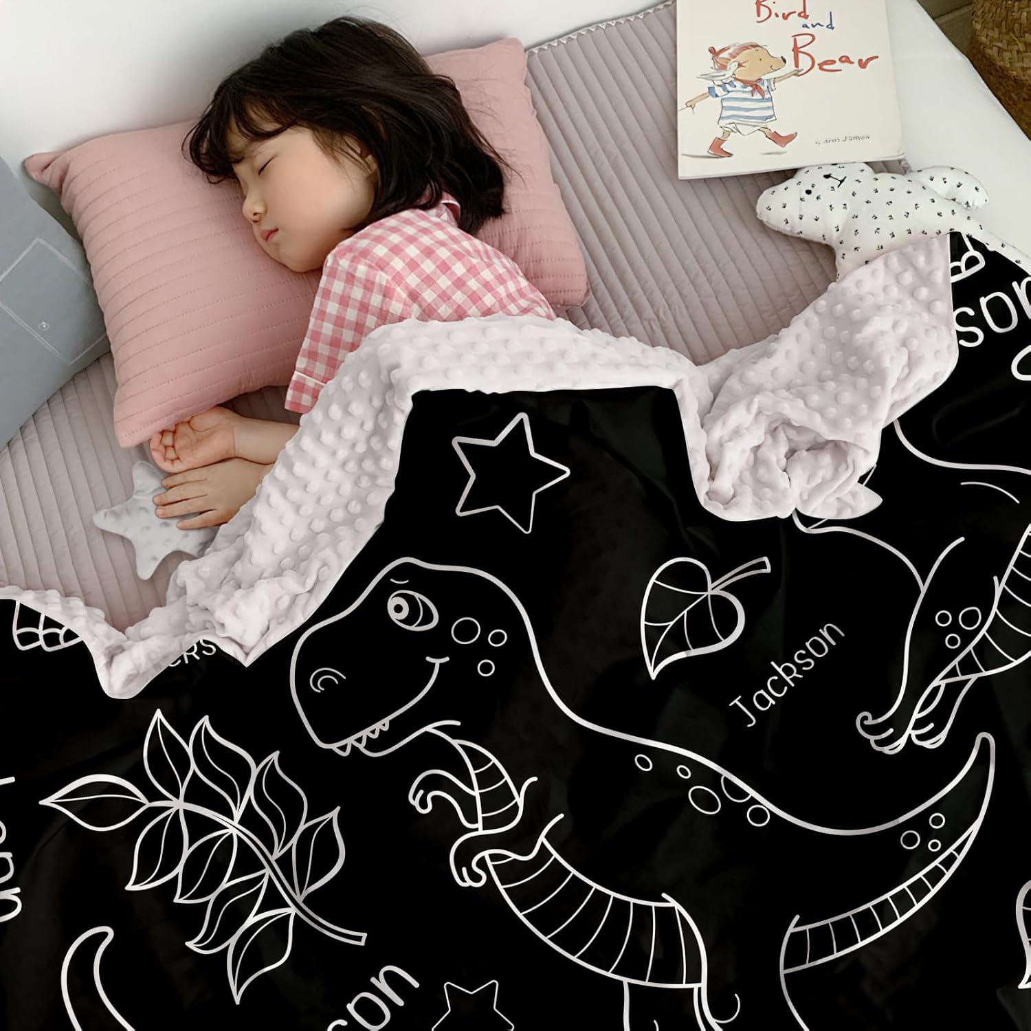 Custom Kids Bedding Sets with Name - Personalized 3 Piece Comforter Black Printing Sets for Boys and Girls, Including Duvet Cover, Fitted Sheet, and Pillow Cover- Unique Bedding Gifts