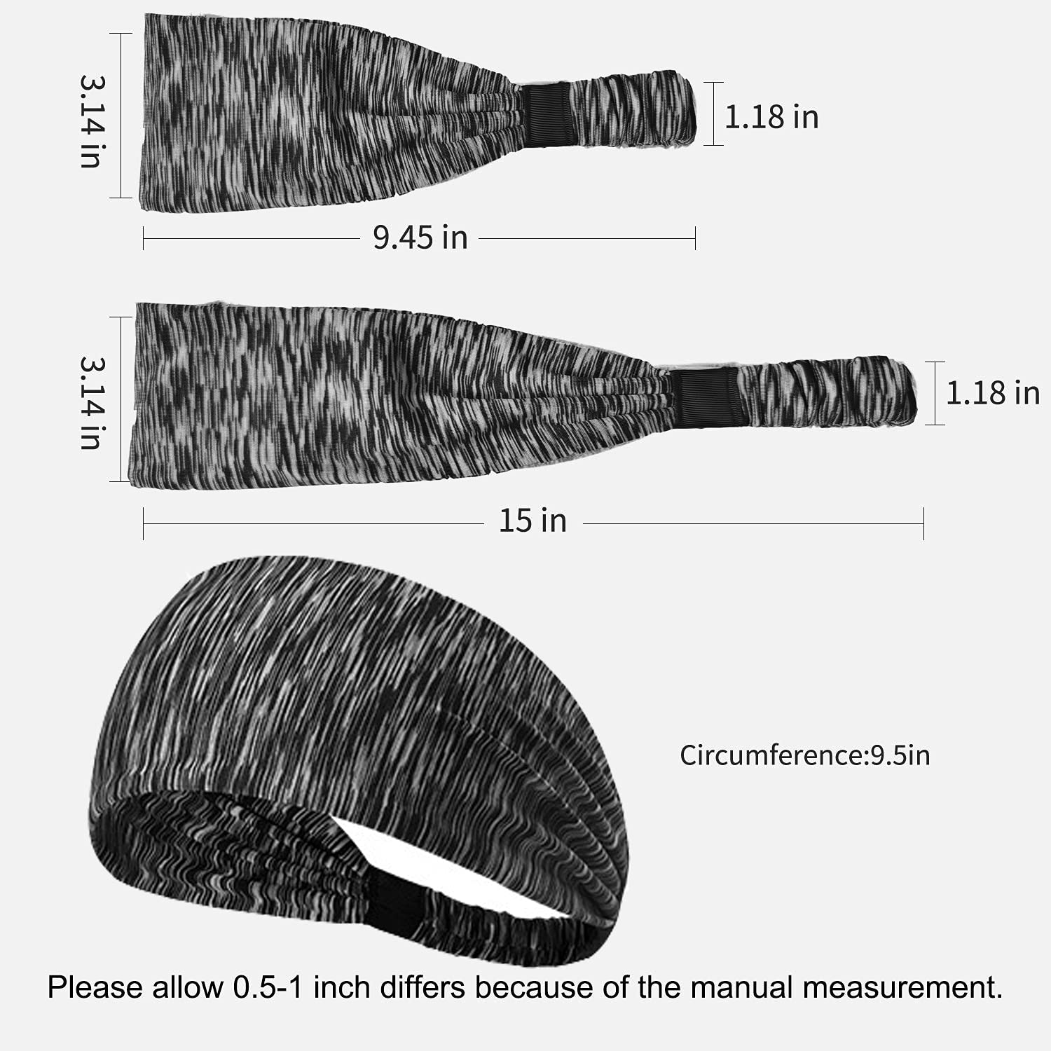 Fasce Antigoccia Set 3 Fasce Sudore Sportive - Braccialetti E Fascia Per Capelli Uomo K 311571 - Foto 3