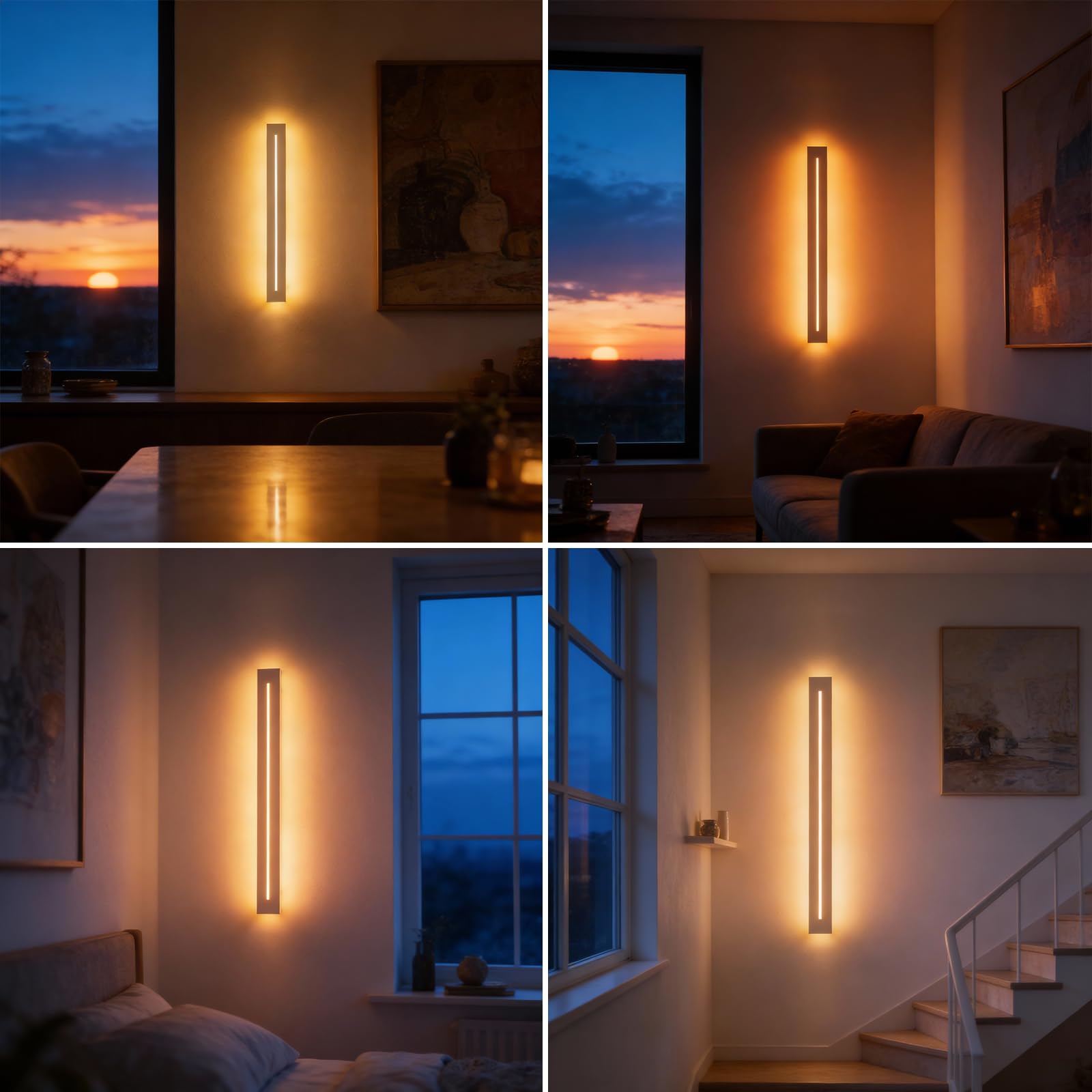15W LED Wandleuchte Innen 60CM Wandlampe mit Fernbedienung
